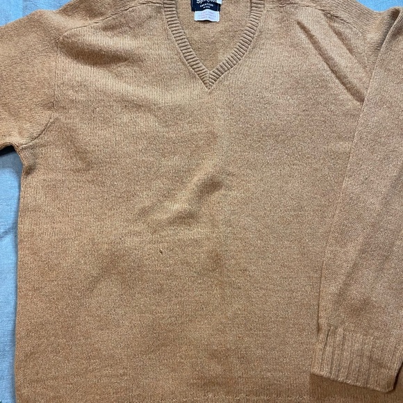 Vintage Springfoot Sweater Men's Large Pullover Yellow 100% Lambs Wool - Picture 2 of 6